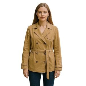 Vintage Rave Suede Leather Tan Blazer Womens Medium